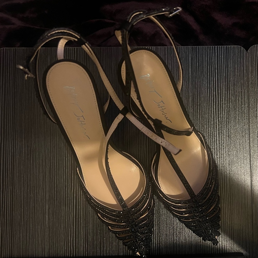 Black sequin Betsey Johnson 4 inch heels